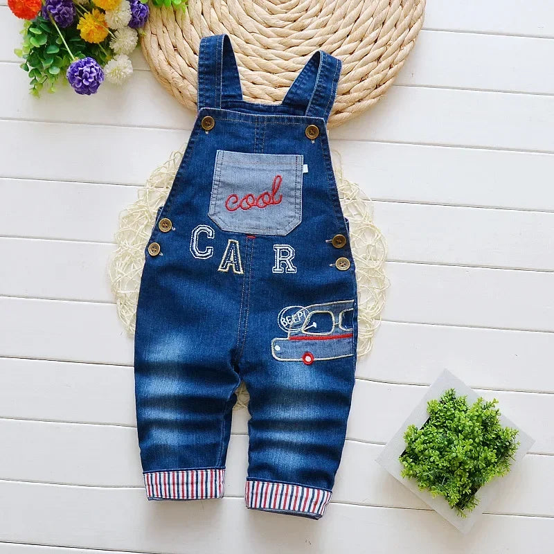 Macacão Infantil Jeans Unissex com Estampa Divertida