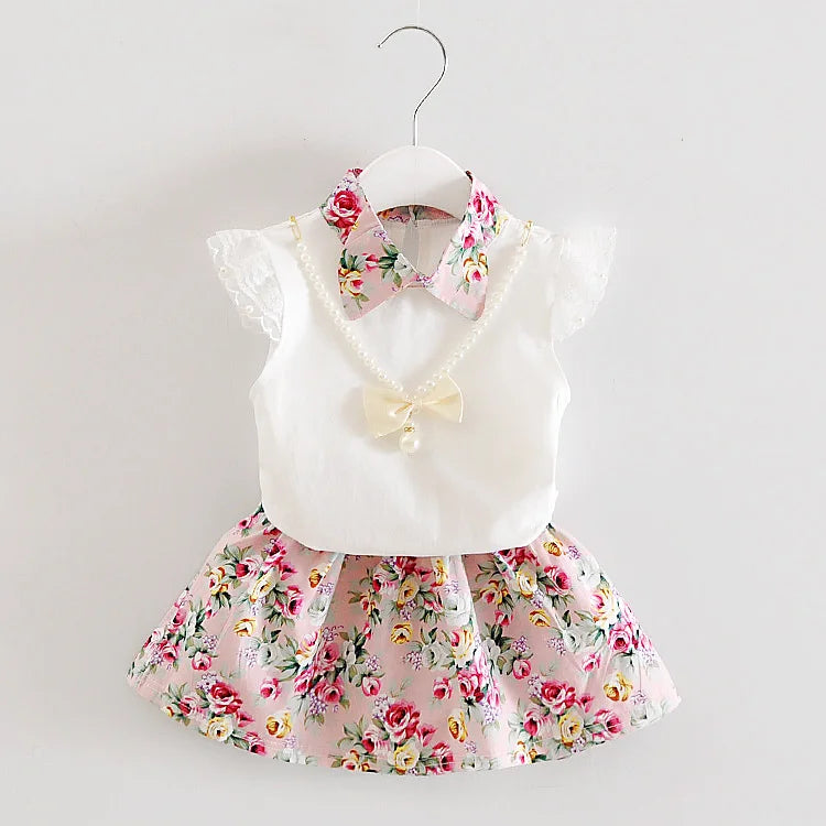 Vestido Princesa Verão Infantil - Conjunto 2 Peças