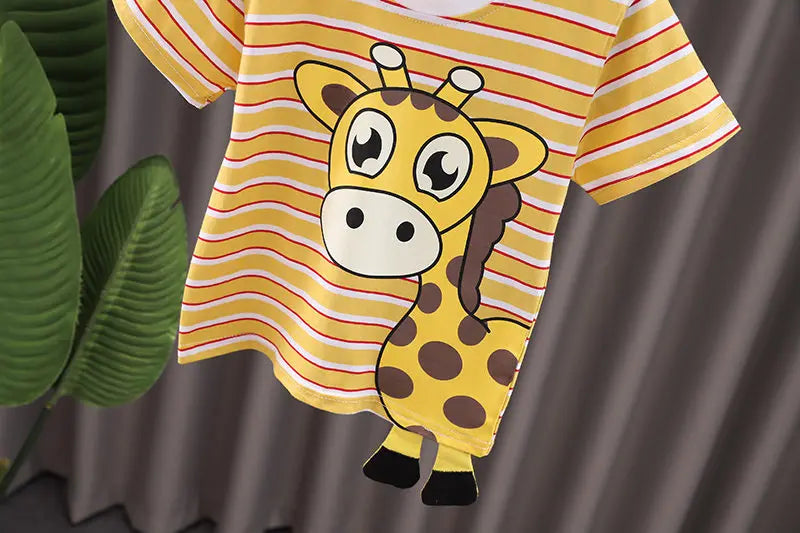 Conjunto girafa camiseta e bermuda 2 peças