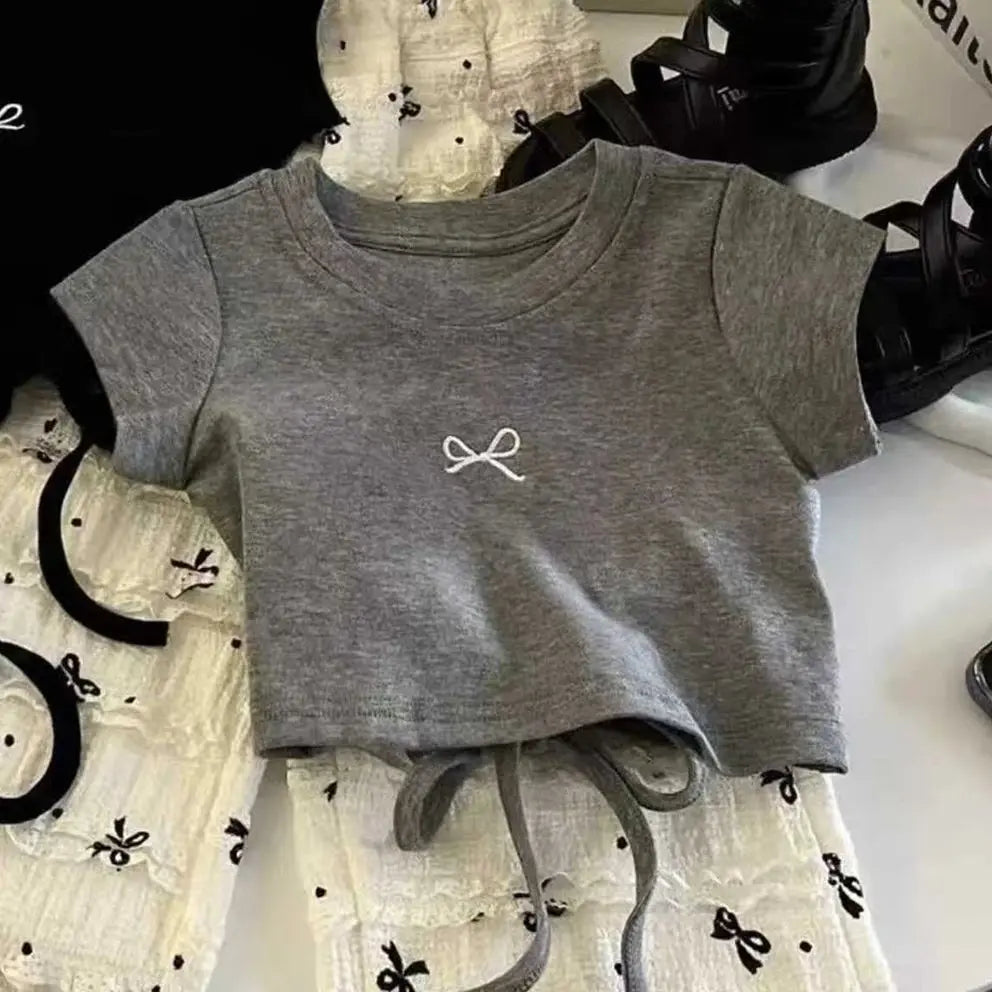 Conjunto Infantil Verão: Camiseta Arco e Calças Soltas