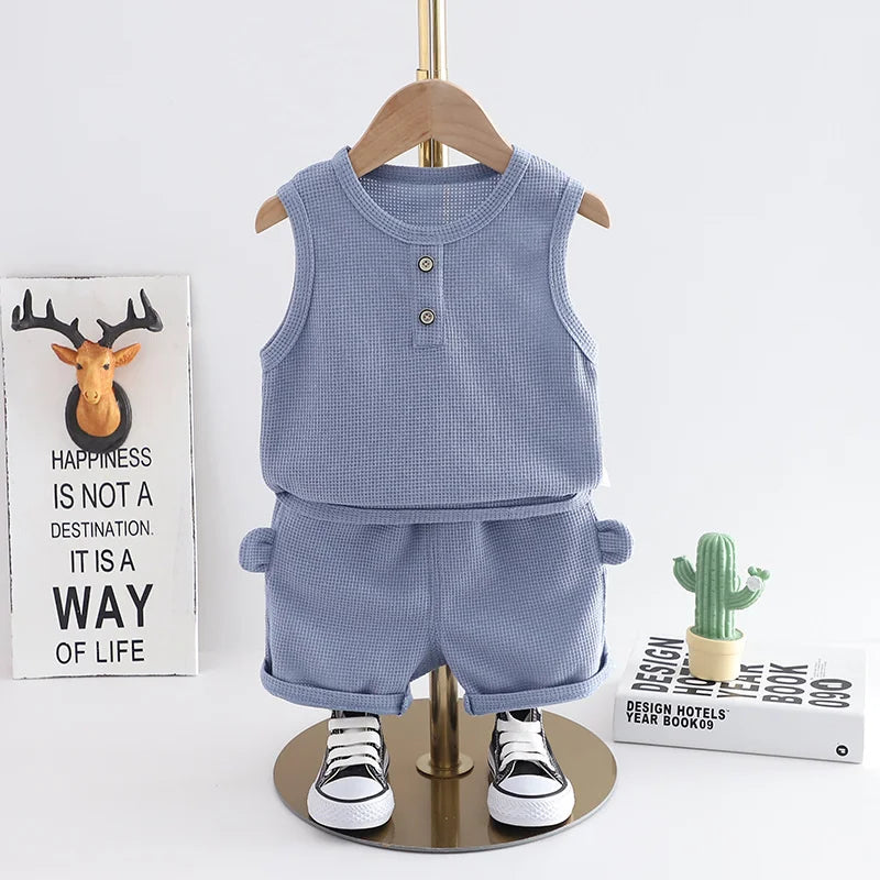 Conjunto Infantil Verão - Regata e Shorts Casuais (2 Peças)