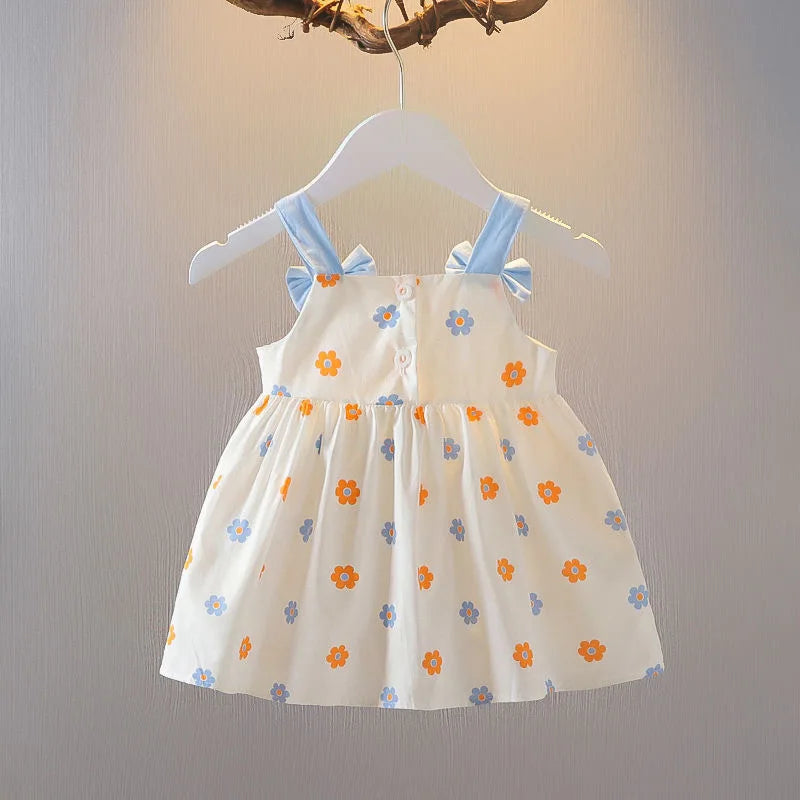 Vestido Floral de Algodão 2 Peças para Bebês