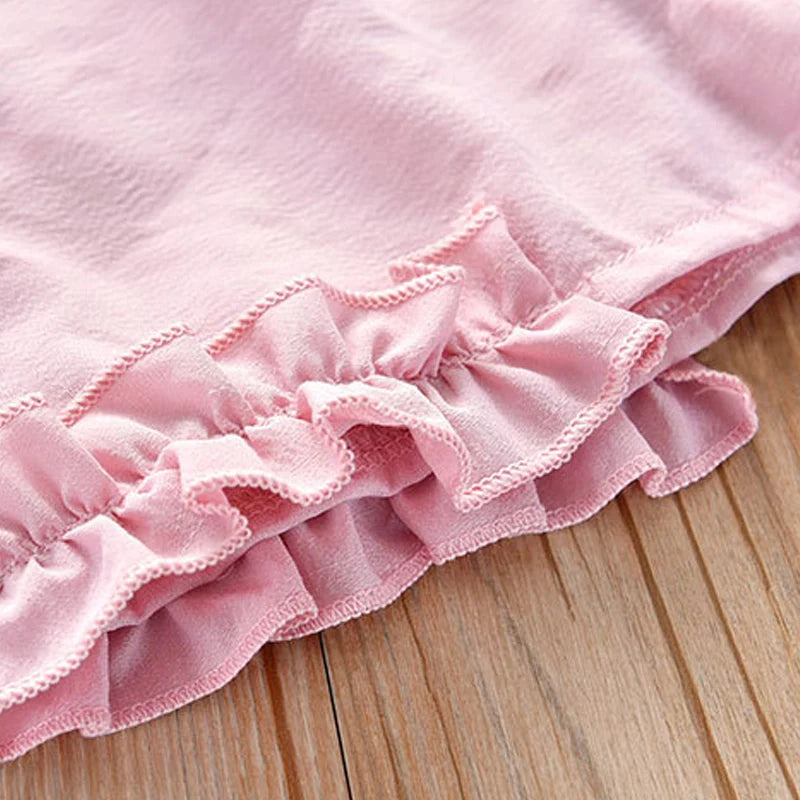 Conjunto Infantil Menina - Blusa com Laço e Shorts - 2 Peças