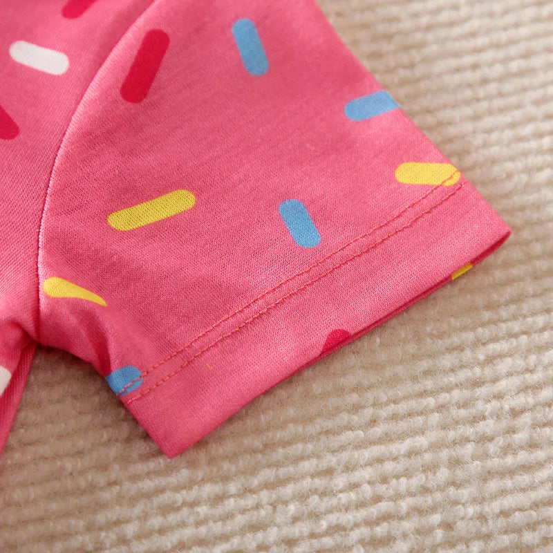 Conjunto Bebê Recém-Nascido - Macacão Rosa Estampa Donut