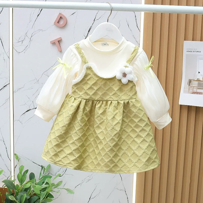Vestido Princesa Bebê Manga Longa Festa