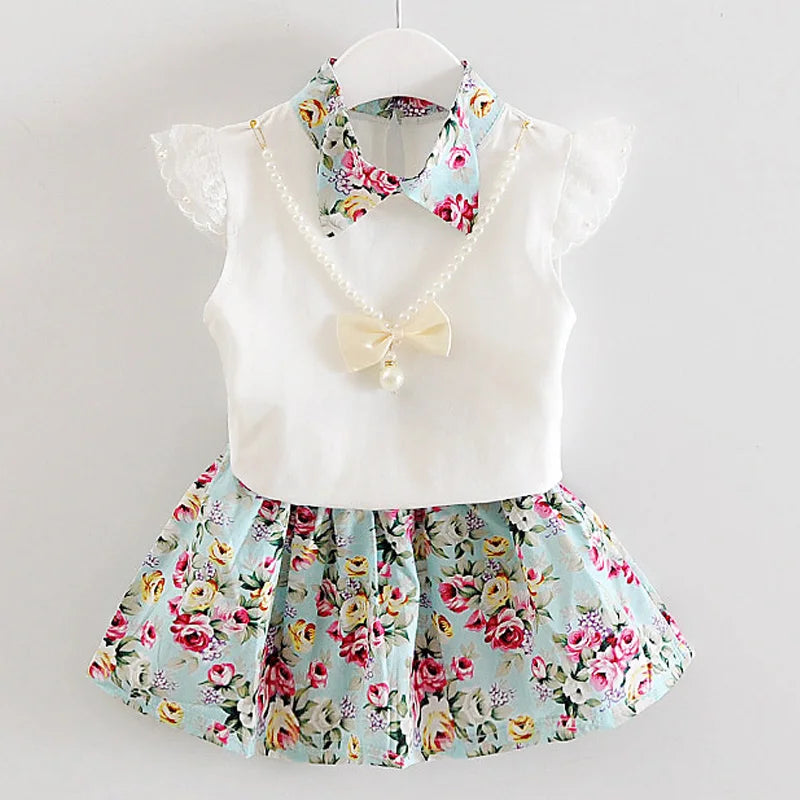 Vestido Princesa Verão Infantil - Conjunto 2 Peças
