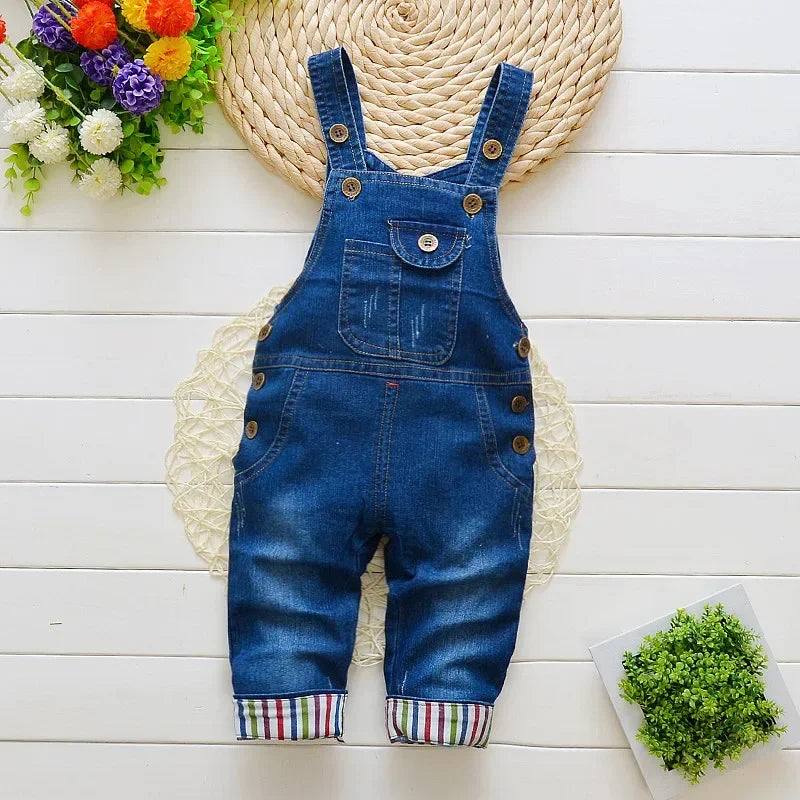 Macacão Infantil Jeans Unissex com Estampa Divertida