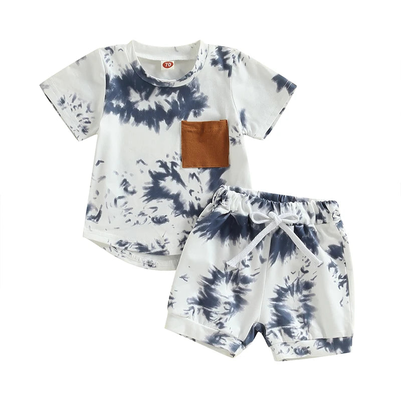 Conjunto Tie-Dye Infantil - Camiseta e Shorts Verão