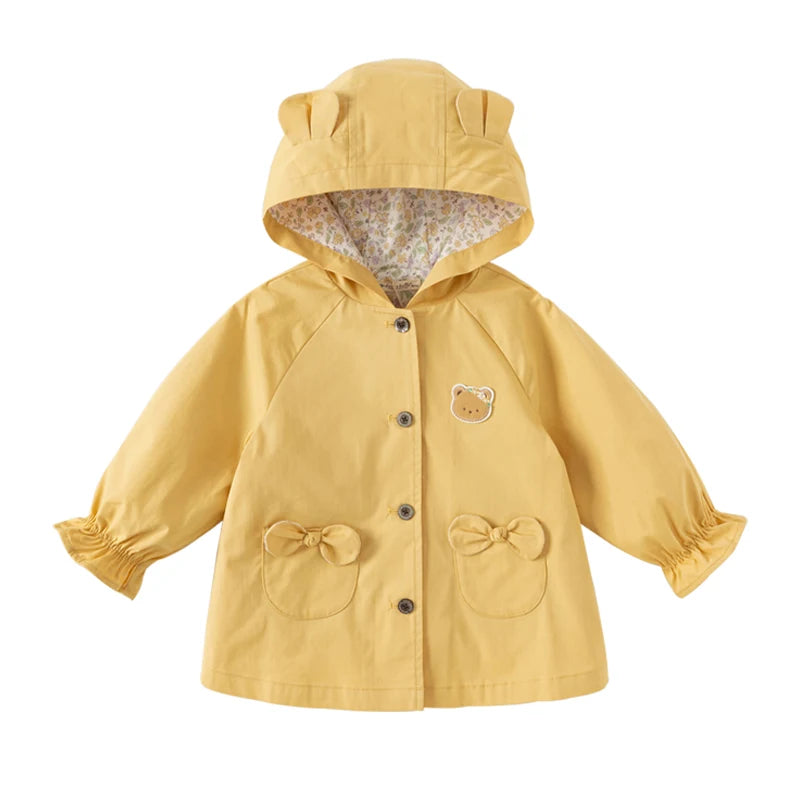 Trench Coat Infantil - Casaco com Capuz e Botões para Meia-Estação