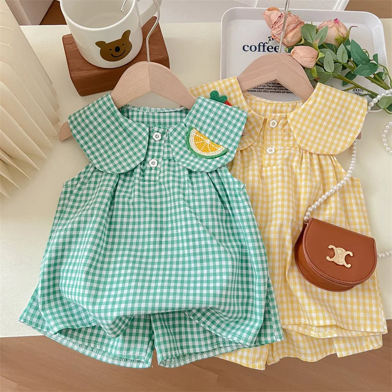 Conjunto Infantil Xadrez com Bordado