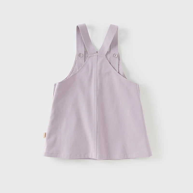 Vestido Jardineira Infantil Lilás - Flor com Coelhinho Fofo