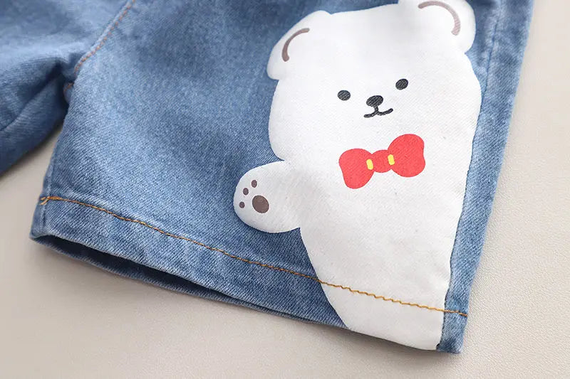 Conjunto Infantil Verão - Camiseta Urso e Shorts