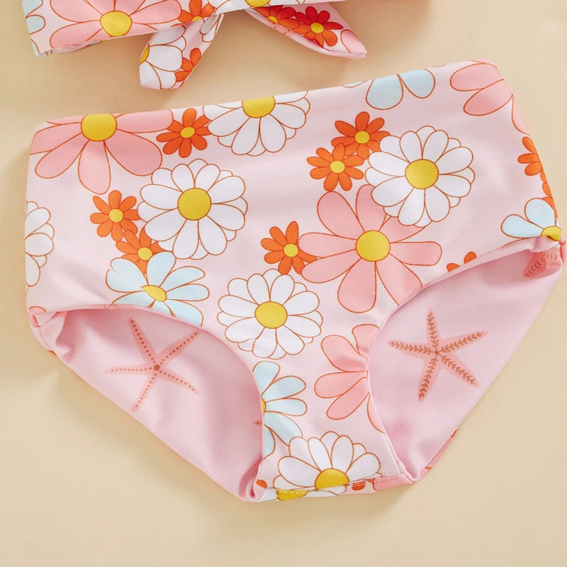 Conjunto de Banho Infantil Floral 3 Peças - Verão