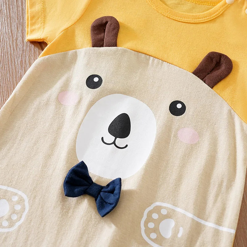 Macacão para bebê ursinho manga curta