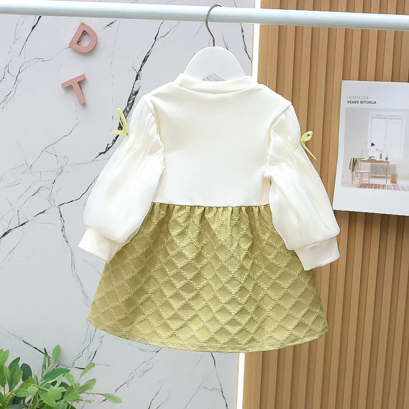 Vestido Princesa Bebê Manga Longa Festa