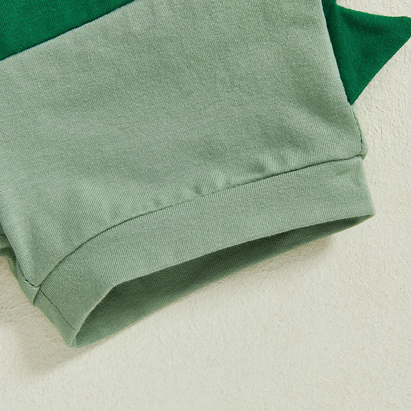 Conjunto Bebê Menino - Camiseta com Capuz Estampa Dinossauro e Shorts (2 Peças)