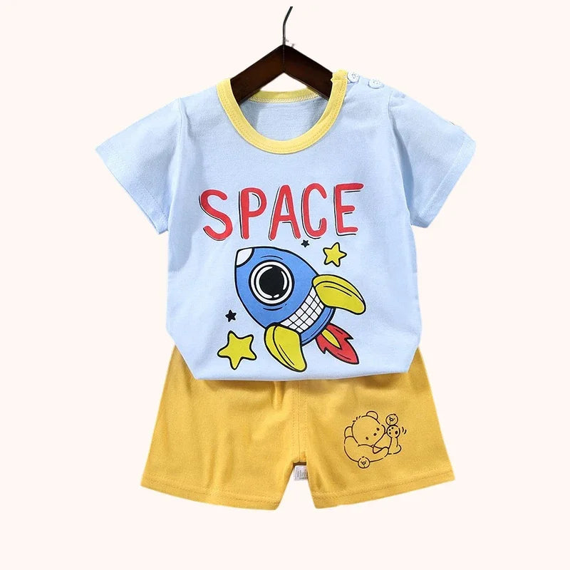 Conjunto Verão Roupa Infantil Meninos e Meninas
