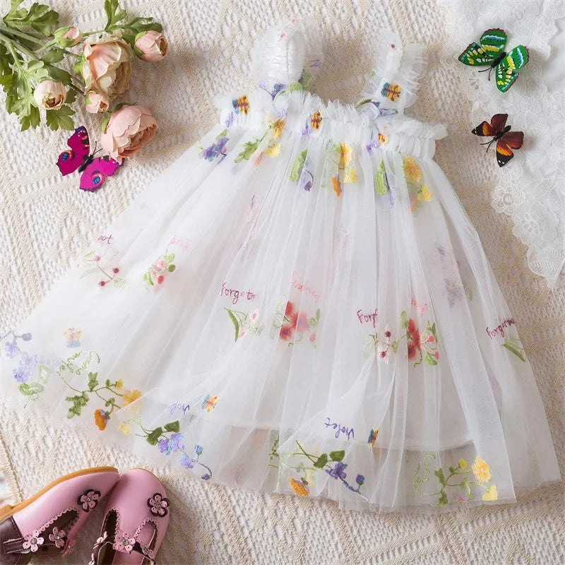 Vestido de Princesa com Asas de Borboleta para Meninas