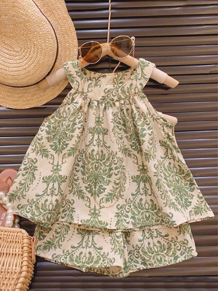 Conjunto Floral Infantil Halterneck - Verão Estiloso