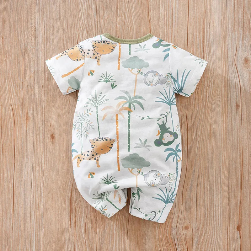 Macacão Body confortável manga curta oncinha