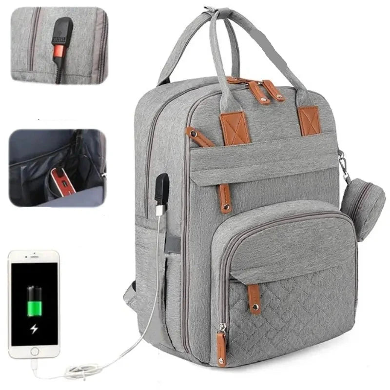Mochila de Fraldas Multifuncional à Prova d'Água