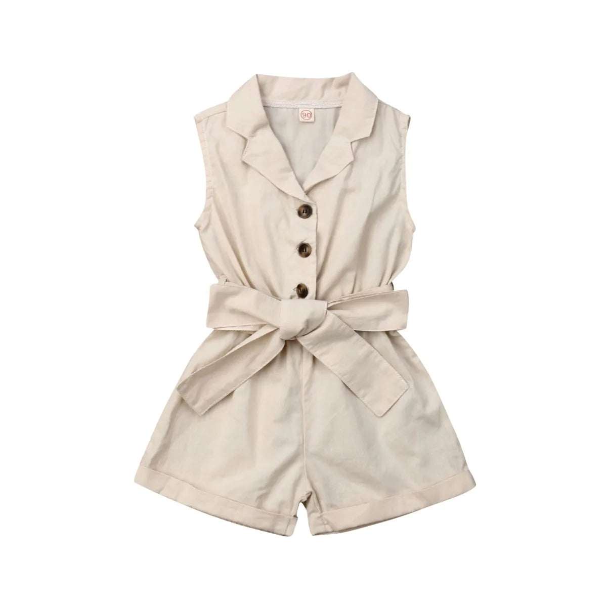 Playsuit Infantil Sem Mangas com Gravata Borboleta
