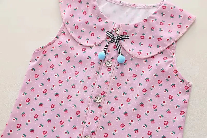 Conjunto Floral Verão Meninas - Camiseta e Shorts