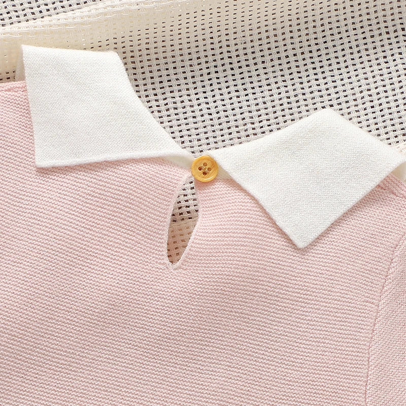 Macacão de Malha Manga Curta para Bebês - Estilo Casual