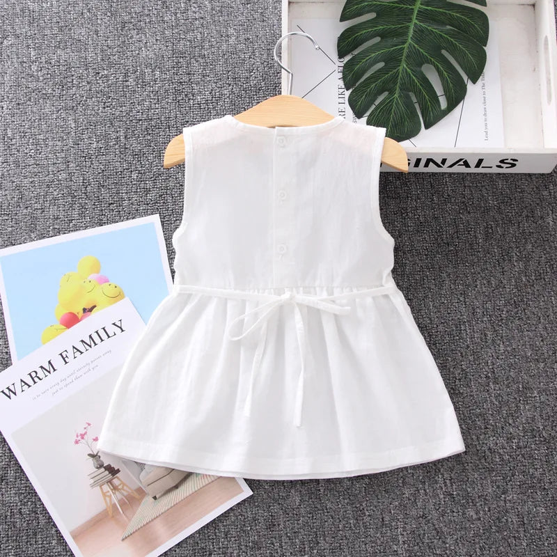 Vestido Infantil com Flor - Algodão Casual e Confortável