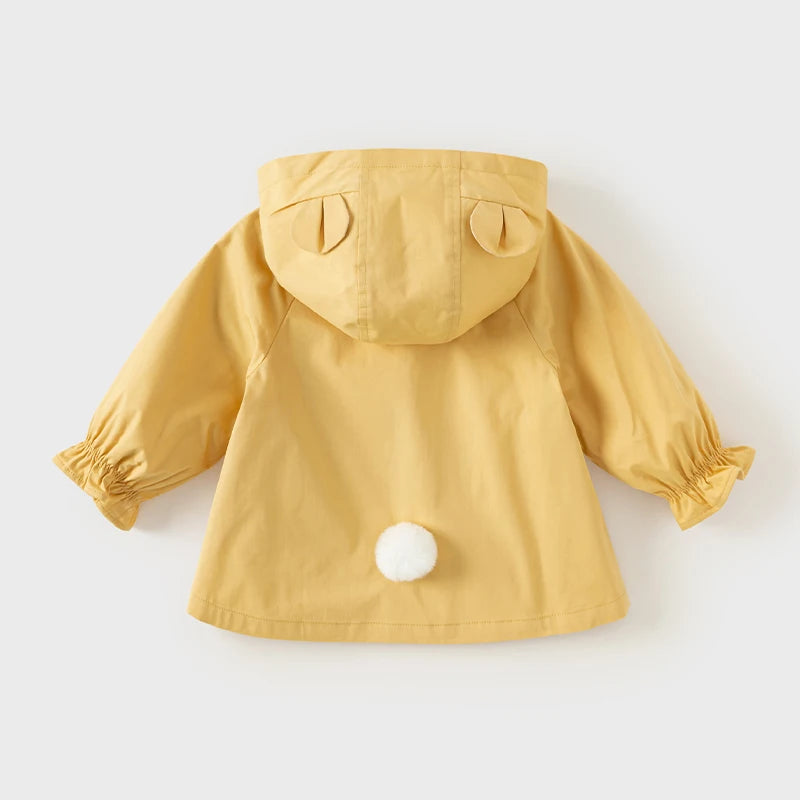 Trench Coat Infantil - Casaco com Capuz e Botões para Meia-Estação