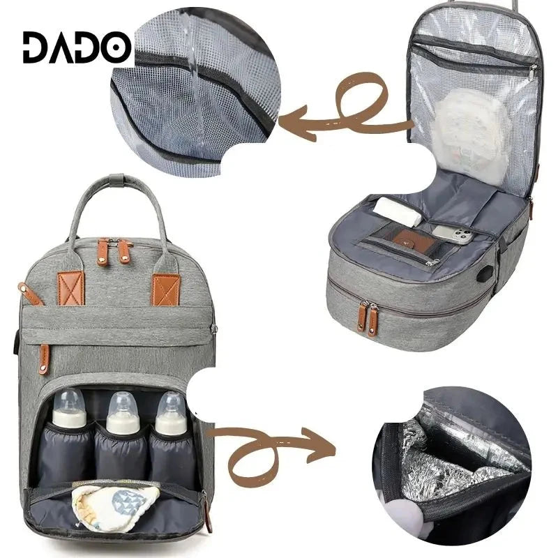 Mochila de Fraldas Multifuncional à Prova d'Água