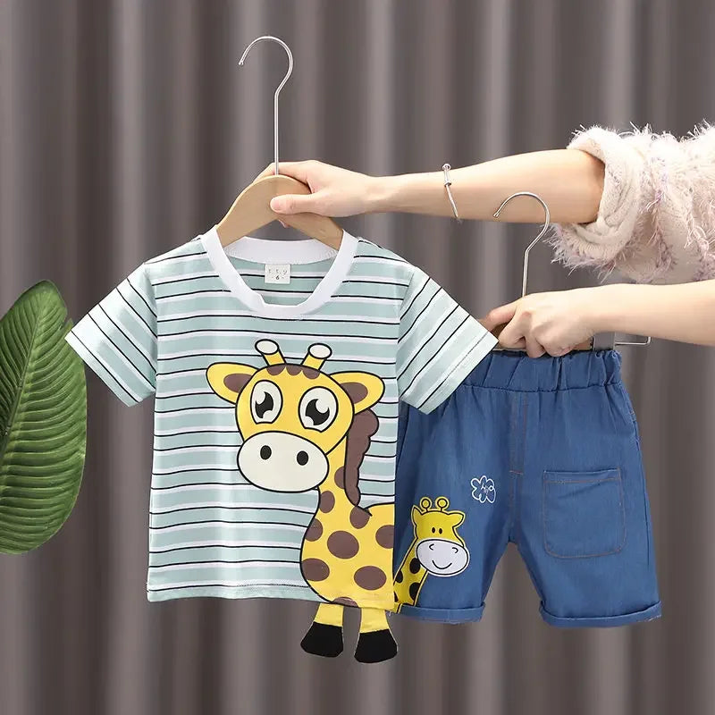 Conjunto girafa camiseta e bermuda 2 peças