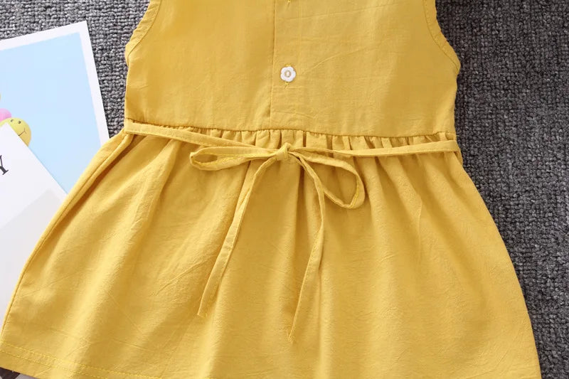 Vestido Infantil com Flor - Algodão Casual e Confortável