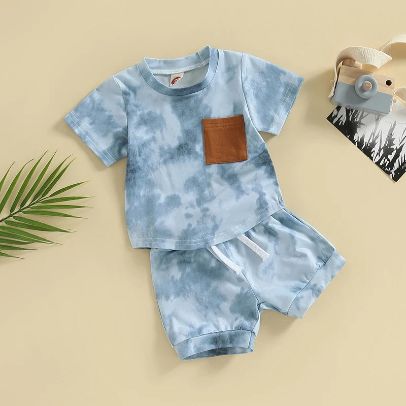 Conjunto Tie-Dye Infantil - Camiseta e Shorts Verão