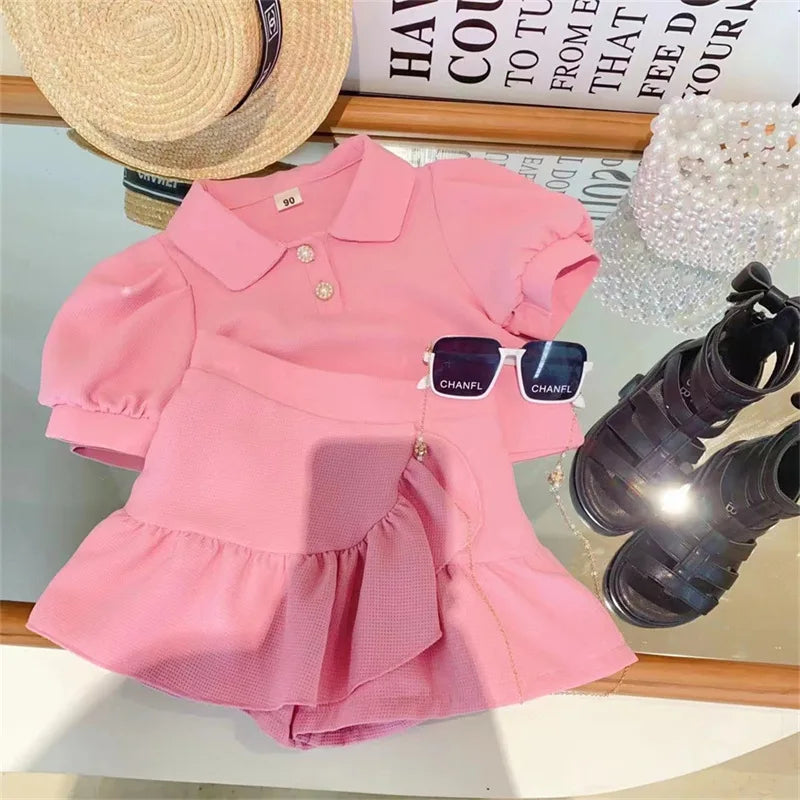 Conjunto Infantil Feminino Verão - Camisa e Shorts