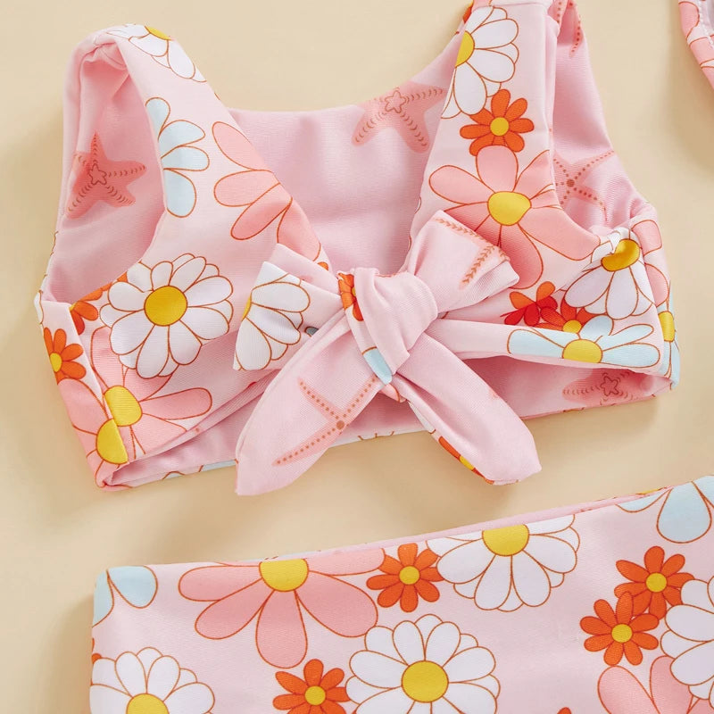 Conjunto de Banho Infantil Floral 3 Peças - Verão