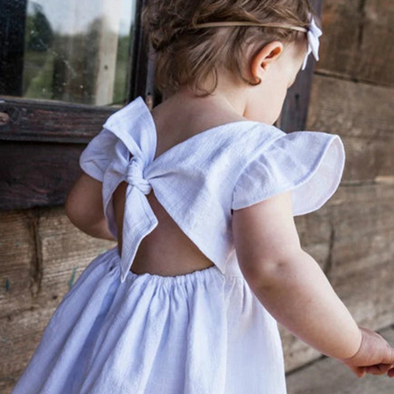 Vestido Princesa de Verão com Manga Voadora para Meninas