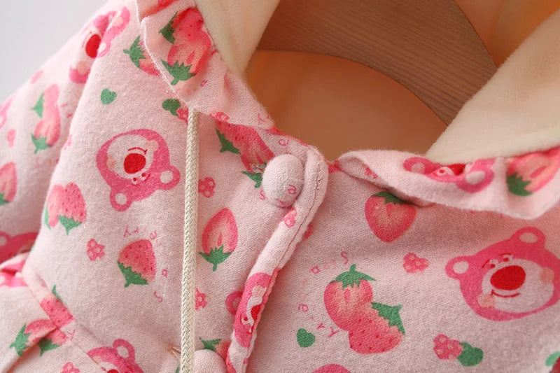 Casaco Infantil de Algodão com Capuz de Orelhinhas