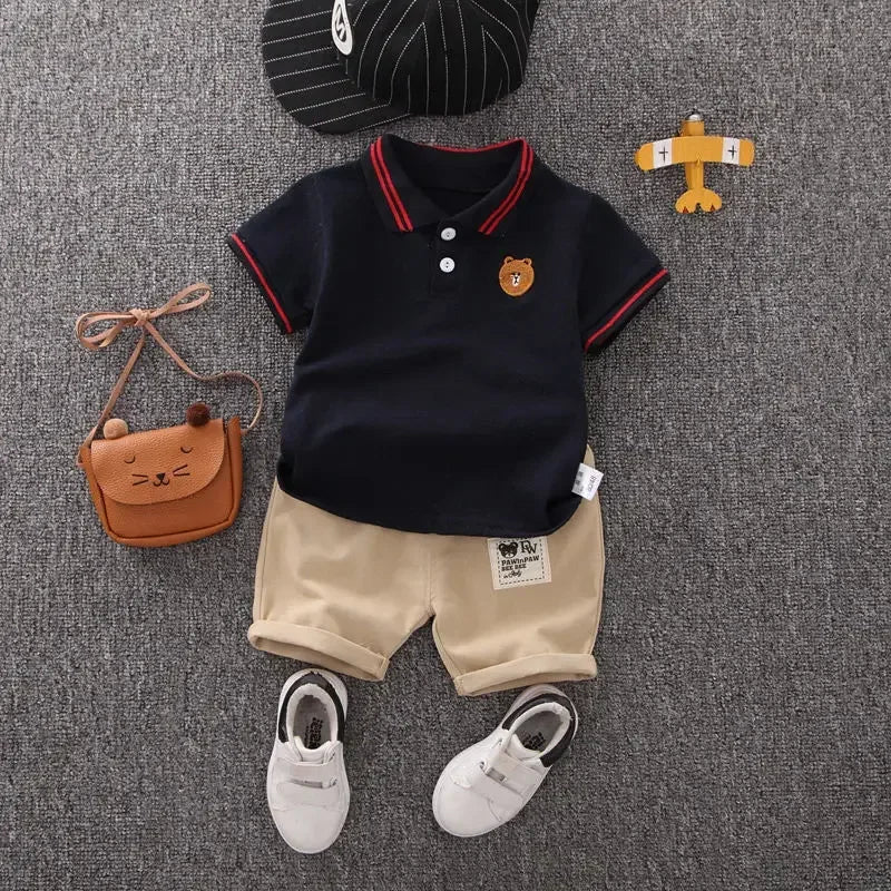 Conjunto Infantil Verão Algodão Camiseta e Shorts