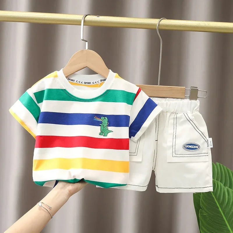 Conjunto Infantil Verão Algodão Camiseta e Shorts