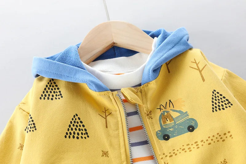 Conjunto Infantil 3 Peças com Ursinho - Jaqueta + Calça + Blusa para Outono