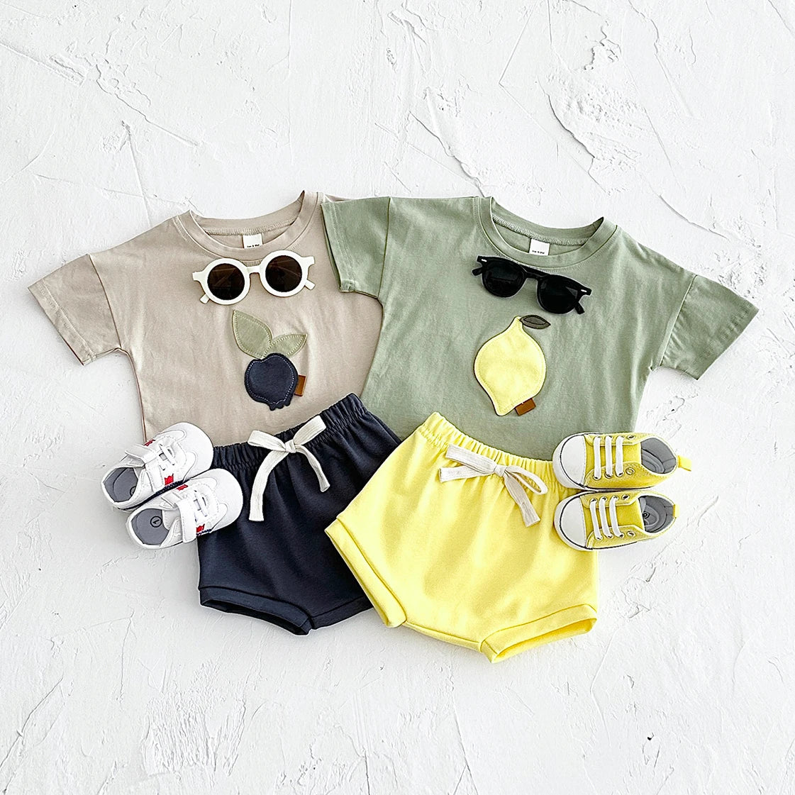 Conjunto Infantil Frutas - Camiseta e Shorts Unissex