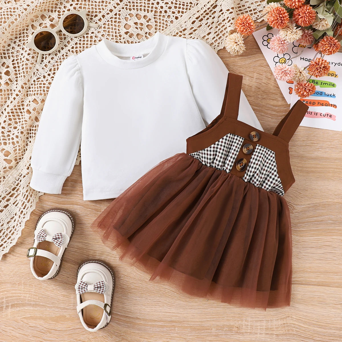 Conjunto de Vestido e Blusa Manga Longa