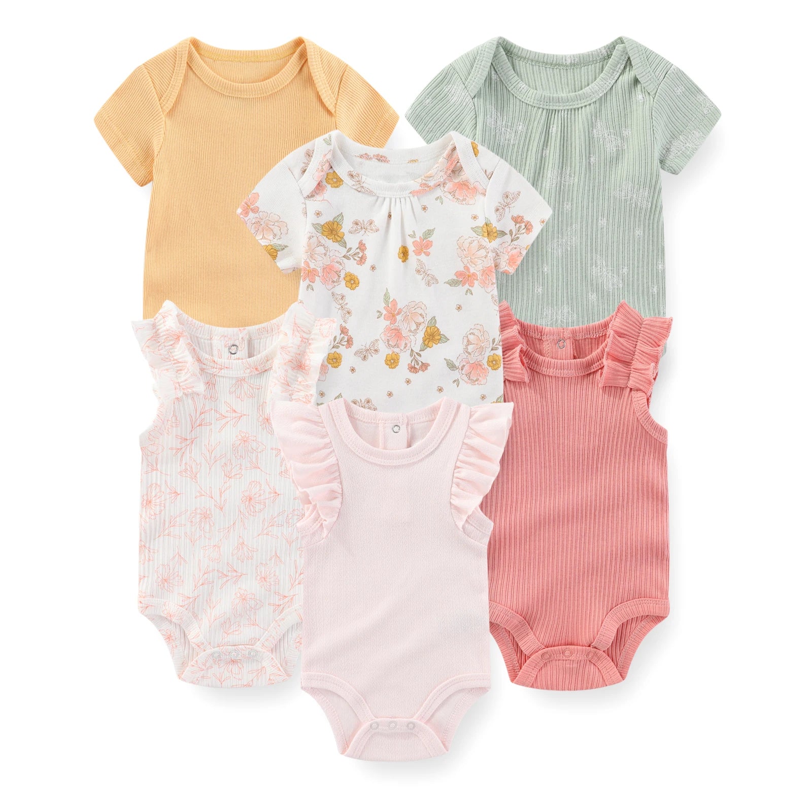 Bodysuits de Algodão para Bebês - Kit com 6 Peças