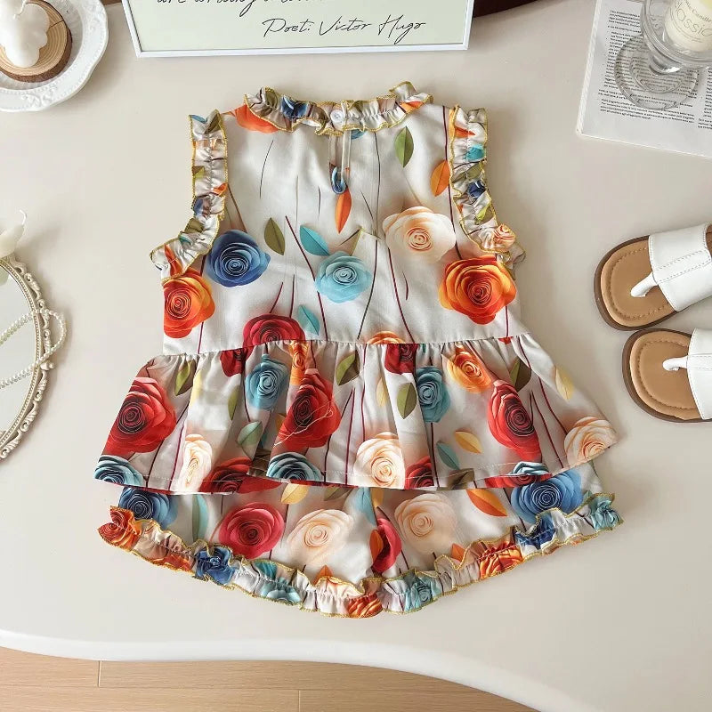 Conjunto Infantil Princesa Floral 3 Peças