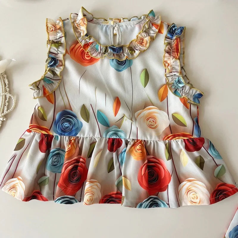 Conjunto Infantil Princesa Floral 3 Peças