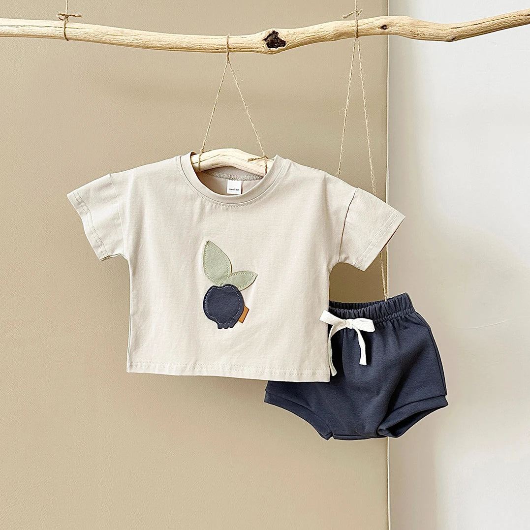 Conjunto Infantil Frutas - Camiseta e Shorts Unissex