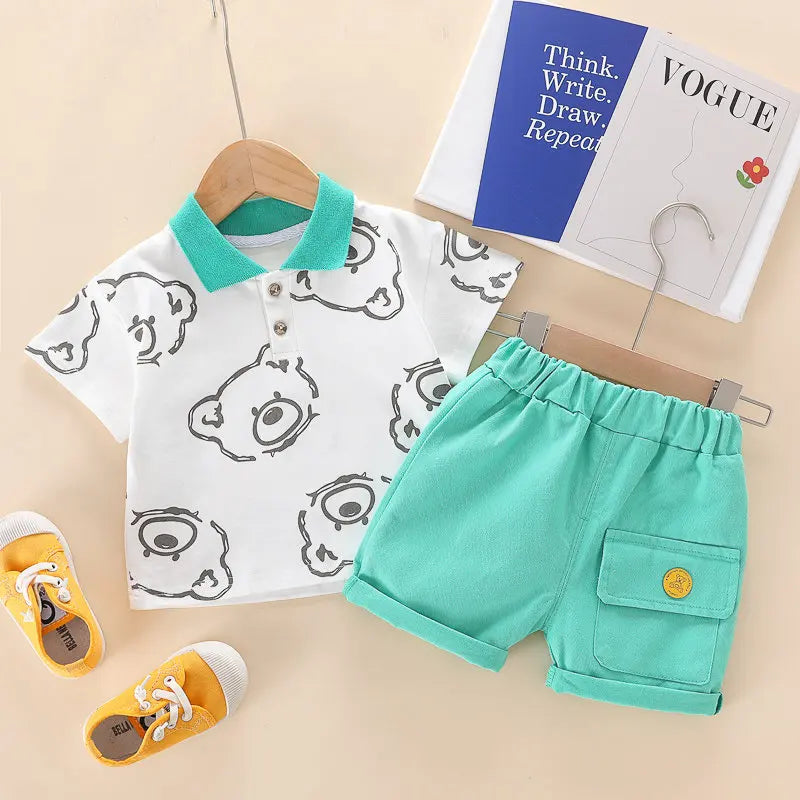 Conjunto Infantil de Algodão - Camiseta e Shorts