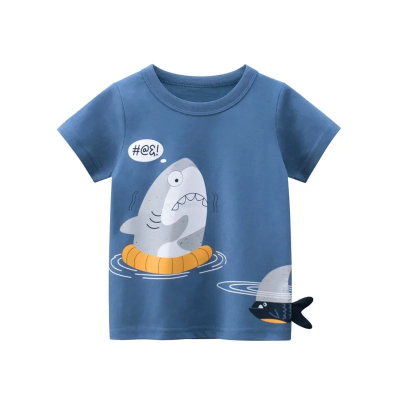 Camiseta Infantil 3D Desenhos Animados Verão