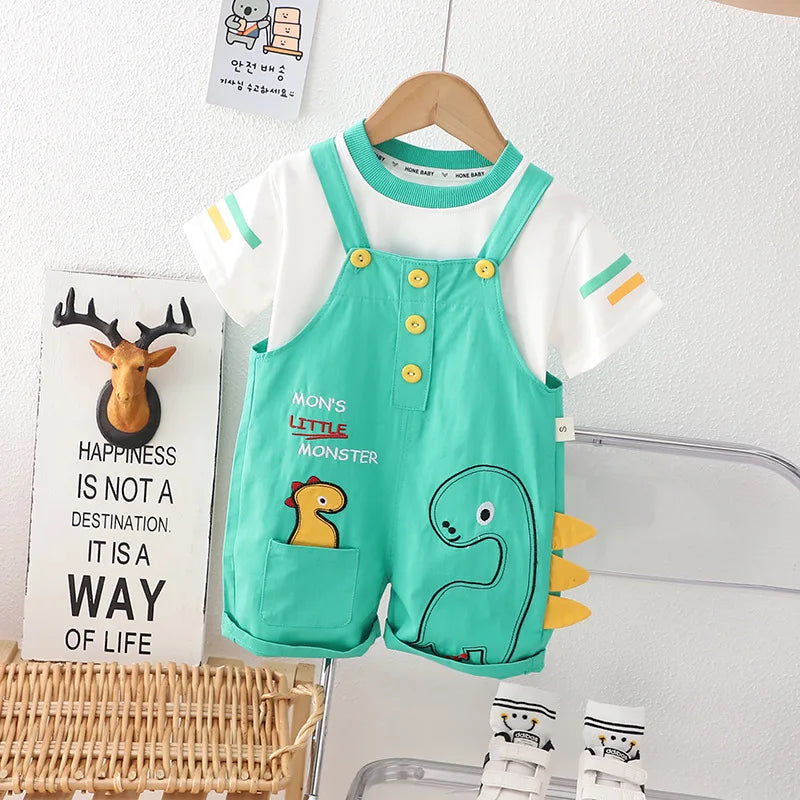 Conjunto Infantil Dinossauro - Camiseta e Calça 2 Peças